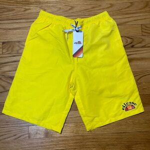 ELLESSE OHLO 9" INSEAM SWIM SHORT BEACHWEAR  Men’s Sz S New! Yellow